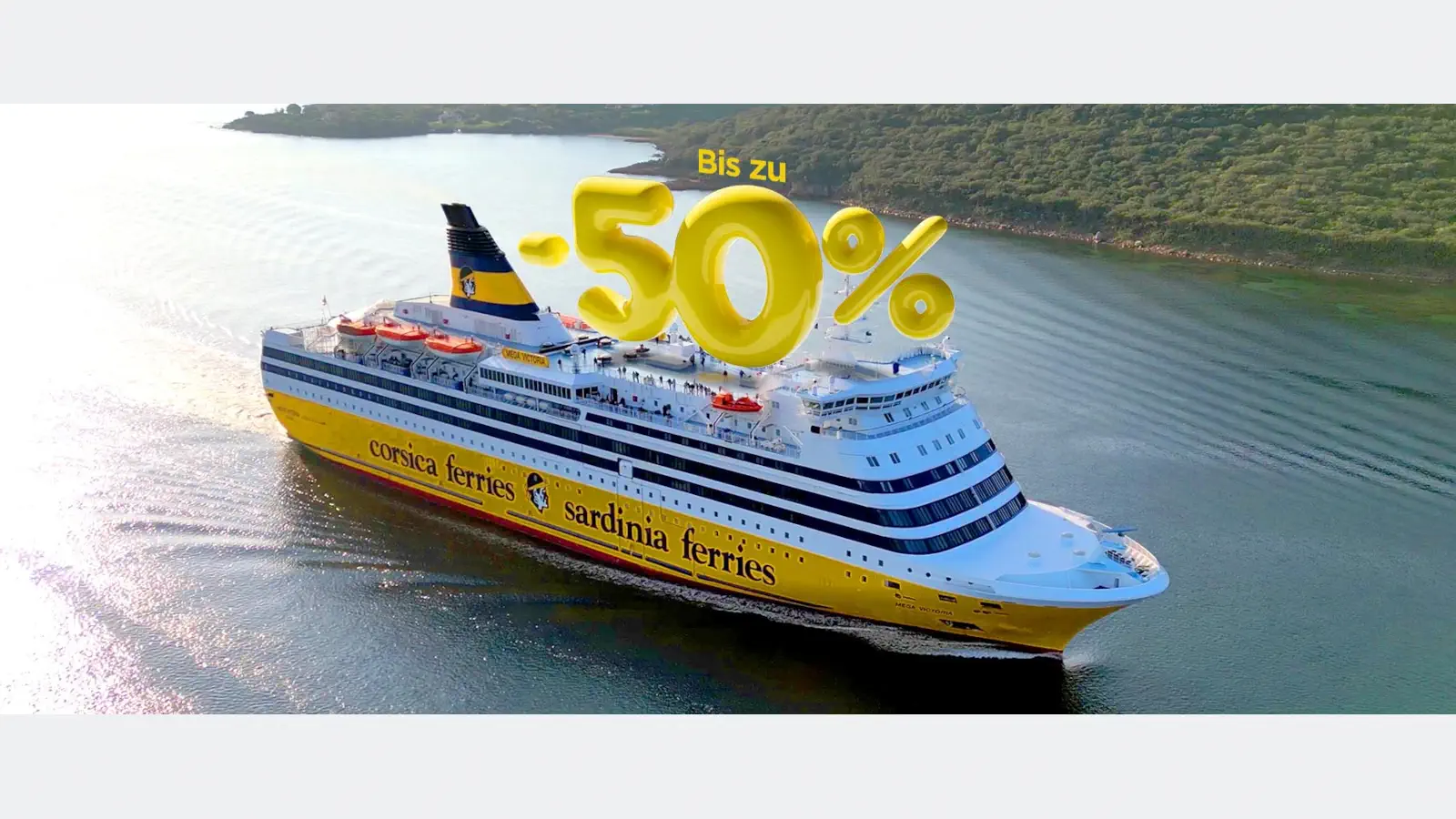Corsica Ferries zomerkorting - bespaar 50% op het Speciale tarief.