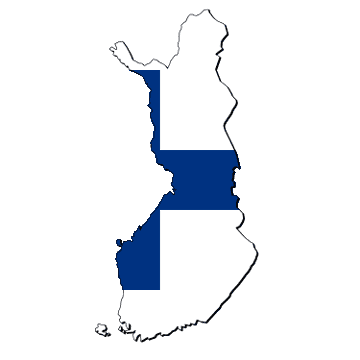 Kaart en vlag van Finland