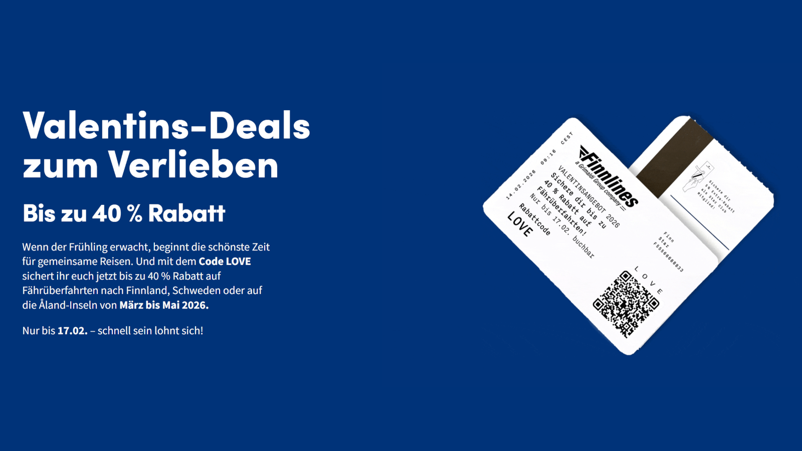 Finnlines Valentijnsaanbieding met tot 45% korting