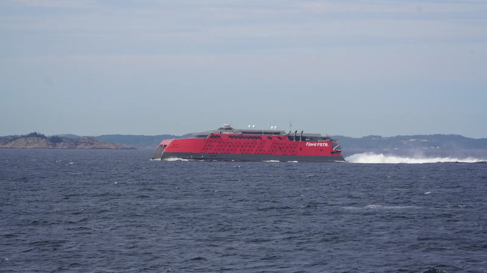Fjord Line Veerboot De FSTR op weg van Hirtshals naar Kristianstand.