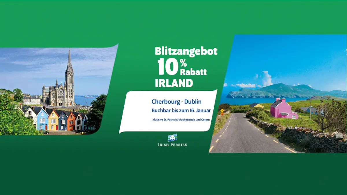 Irish Ferries 10% korting naar Ierland op de veerboot