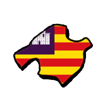 Kaart en vlag van Mallorca