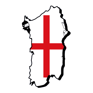 Kaart en vlag van Sardinië