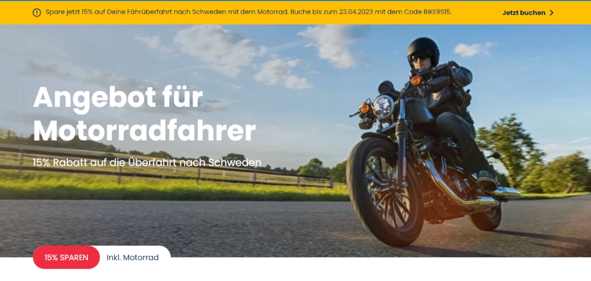 TT-Line Korting voor motorrijders