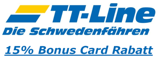 TT-Line Bonuskaart korting - 15% korting naar SMART en FLEX tarieven