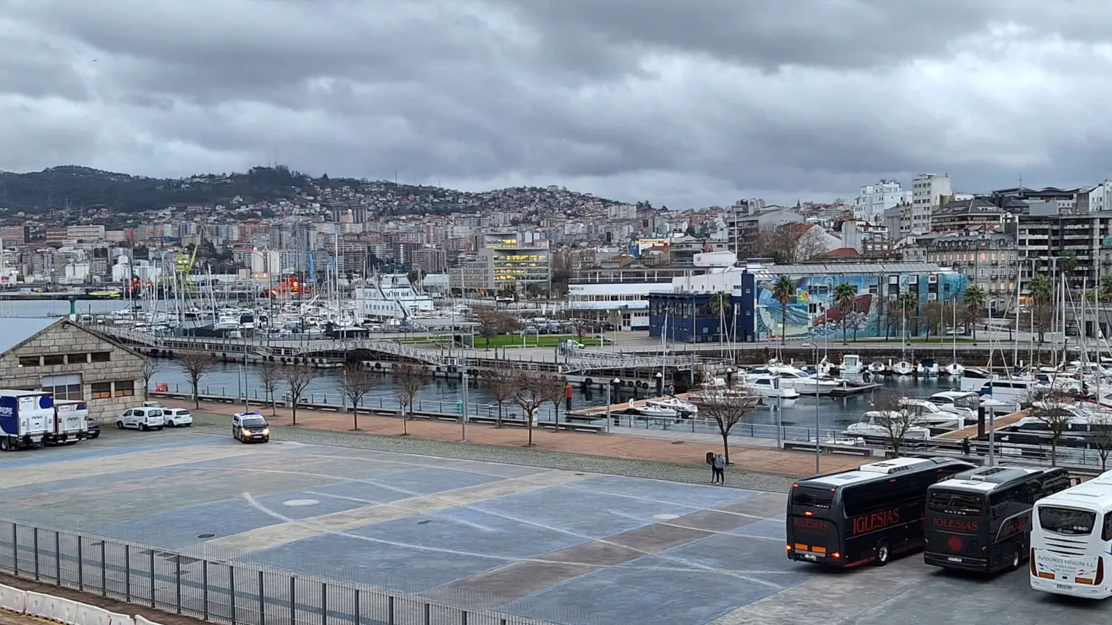 Uitzicht naar de haven van Vigo in Spanje.